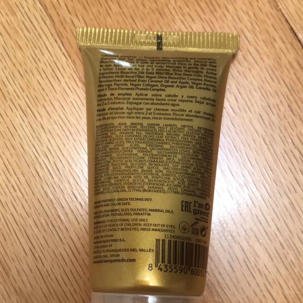 NWT Sealed Miriam Quevedo Sublime Gold Luminous Shampoo & Conditioner Travel Set - Picture 4 of 4
